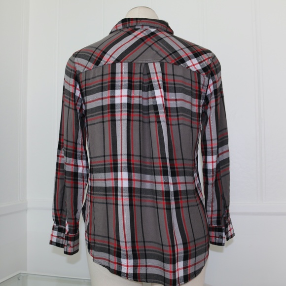 Rock & Republic  flannel shirt Small long sleeve plaid - Picture 4 of 7